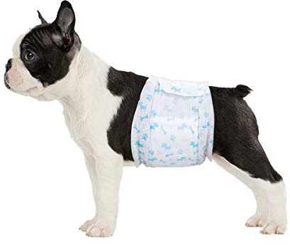 Flying Paws 24 S Pañales Desechables para Perros Machos, Pañales Envolventes para Perros Machos, Cintura 30-48 cm Pequeño