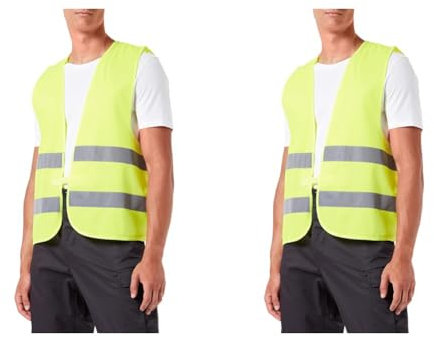 Inconnu Mixte de Securite Reflechissant Ce En-471 T/Xl Unique Gilet jaune haute visibilit, Jaune, XL EU (Lot de 2)