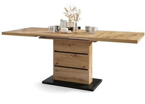 All4All Couchtisch Pino - Wohnzimmertisch - Kaffeetisch – Tisch mit Einlegeplatten – Satztisch – Metallgestell - Coffee Table - 120x80cm - Artisan Eiche + Schwarz