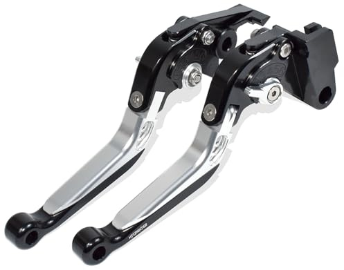 MTCRIGHTER Einziehbarer klappbarer Bremshebel Kupplungshebel für Husqvarna Svartpilen Vitpilen 401 2018-2023, CNC-Aluminiumlegierung hergestellt (Silver)