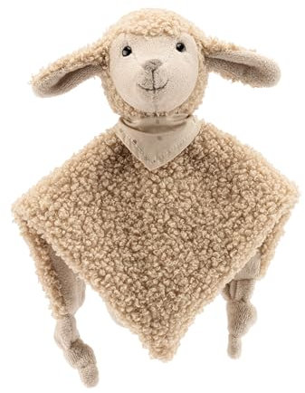 Sterntaler Schmusetuch S Schaf Flocke - Babykuscheltuch aus weichem Flausch - Baby und Kinder Schnuffeltuch zum Greifen und Entdecken - Baby Kuscheltier mit Rassel für zu Hause & Unterwegs, sandfarben
