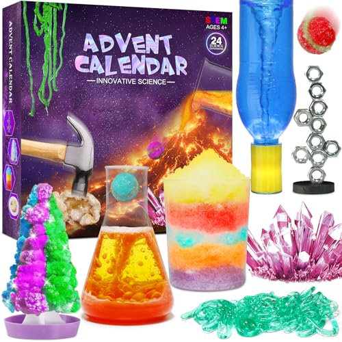 Experimente Adventskalender 2025 Kinder Weihnachtskalender Experimentierkästen Weihnachtskalender Mädchen Jungen 24PCS