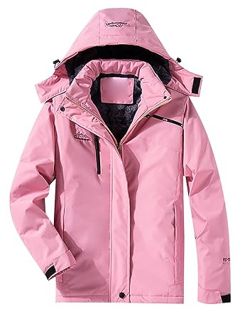 Chaqueta de esquí de montaña para hombre y mujer, resistente al viento, abrigo de invierno para nieve Chaqueton Negro Mujer Chaqueta Mujer Nieve (Pink, L)