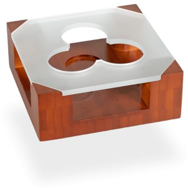 Stövchen aus Holz für Teekannen, 3 Teelichter, 2 Teelichter oder 1 Teelicht, Teewärmer, Rechaud für Teekanne