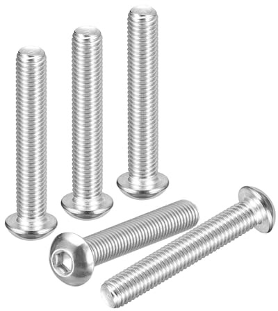 DTGN M10-1.5x60mm Linsenkopfschrauben mit Innensechskant - 10er Pack - Geeignet für Rennrad, Auto, Motorrad - 304 Edelstahl weiß lackiert - Sechskant-Antriebsbefestigungen