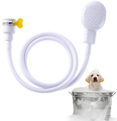 Cabezal de ducha de un solo grifo para ducha, rociador de manguera, cabezal de ducha de perro y mascota, cabezal de ducha de mano portátil con abrazaderas para grifos de baño, ducha de perro, ducha de