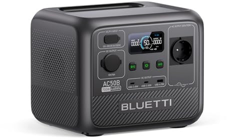 BLUETTI AC50B Stazione Elettrica Portatile, 448Wh LiFePO4 Batteria di Soccorso, 700W Uscita CA (1000W Pic), 65W USB-C PD Uscita, Il Prodotto non è stato Usato (Ricondizionato)