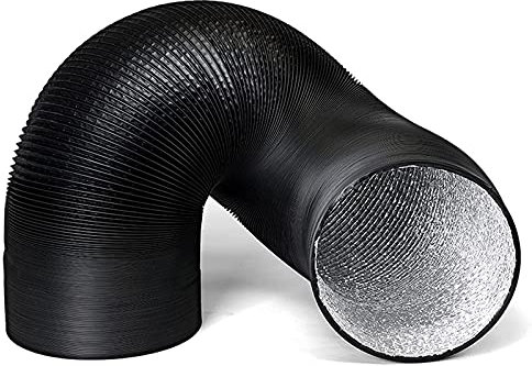 Flexibler Aluminium-Trockner-Lüftungsschlauch mit Klemmen, strapazierfähig, dreilagiger PVC-Schutz, 200 mm Durchmesser, 5 m Länge, ideal für die Belüftung von Wachstumszelten