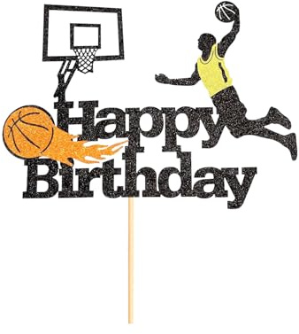 1 topper per cupcake da basket, decorazione per torte, giocatori di basket, decorazione per torte, tema sportivo, uomo, ragazzo, accessorio per feste di compleanno