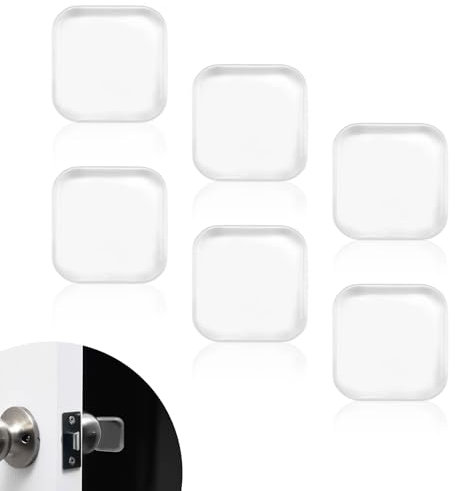 6uds Tope Puerta Pared, 4cm Transparentes Protectores de Pared para Pomo de Puerta Redondos Autoadhesivos Protectores de Pared Parachoques para Puerta de Armario para Sofá Puerta Inodoro