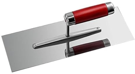 Truelle, Truelle for cloisons sèches, Truelle à seau en acier inoxydable - 300 mm - Manche en plastique - for ramasser et gratter : mortier, ciment, plâtre - Maçonnerie, maçonnerie bricolage(RED)