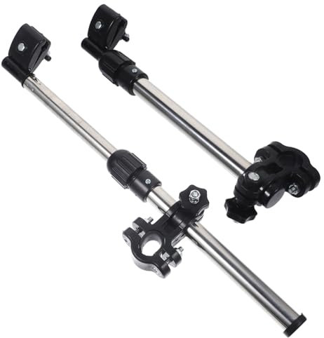 HEMOTON Stainless Steel Bike Umbrella Mount Holder 2pcs Adjustable Black