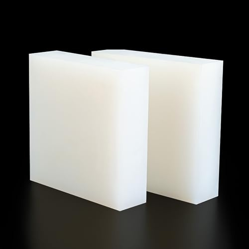 TIHONORI 2er-Pack weiße Silikon-Kissenauflagen 50 mm x 100 mm Dicke 2 mm bis 10 mm stoßdämpfende, rutschfeste Gummiauflagen für Möbel, Maschinen, Elektronik,10mm