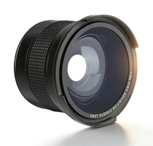 58MM Fisheye - Objektiv – Super Weitwinkel mit 0.35x Vergrößerung + Hochwertigem Metallkörper + Für SLR - und Digitalkameras
