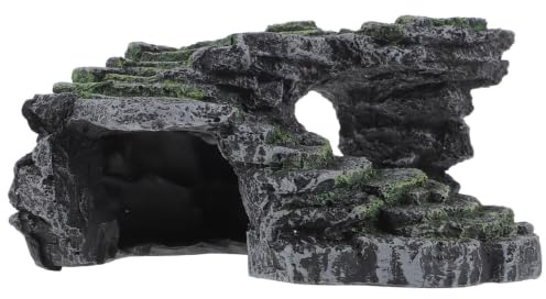 HOMSFOU Schildkröten Sonnenplattform mit Rampe, 24x22x11cm, Aquarium | NatüRliches Design, Sicheres Versteck, Robuster Kunststoff, füR Terrarien