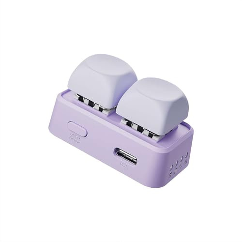 Bluetooth Page Turner Remote, 30g Lightweight Ring Clicker with RGB Backlight and Hot Swappable Keys, Compatible with Kindle, Phones and Tablets for Reading (purple)