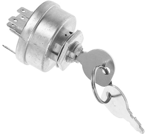 DIYEAH Interruptor de Arranque del Cortacésped con Llave Compatible Am38227, Interruptor de Encendido de Repuesto para Cortadora de Pasto, Pieza Única para Sistema de Arranque Fiable