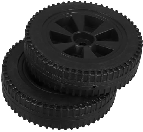 Hoement Lot de 2 Roues de Rechange 15 Cm pour Barbecue et Chariot, Pneu de Brouette Plein Noir, Roue Robuste Multifonction pour Accessoire Barbecue Gaz, Maniabilité Aisée, Usage Extérieur