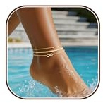 JUANKIKI Silber Fußkettchen für Damen Fussketten für frauen Silber 925 Verstellbare Wasserdicht Fußkettchen Strand Fußkettchen für Damen