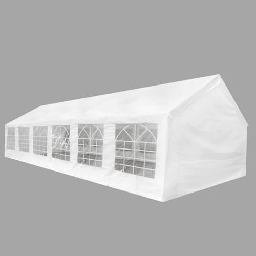 Kaloriko Gazebo bianco da 12 x 6 m, con telaio in acciaio, protezione UV, impermeabile, resistente alle intemperie, con 4 pareti laterali, ideale per giardino, terrazza, campeggio, matrimoni, festival