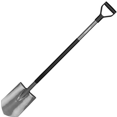 Fiskars Gärtnerspaten für harte, steinige Böden, Spitz, Länge: 125 cm, Hochwertiger Borstahl, Grau/Schwarz, Ergonomic, 1001568