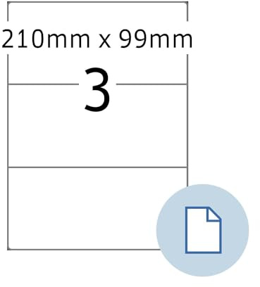 HERMA 8403 Universal Etiketten, 500 Blatt, 210 x 99 mm, 3 pro A4 Bogen, 1500 Stück, selbstklebend, bedruckbar, matt, blanko Papier Klebeetiketten Aufkleber, weiß