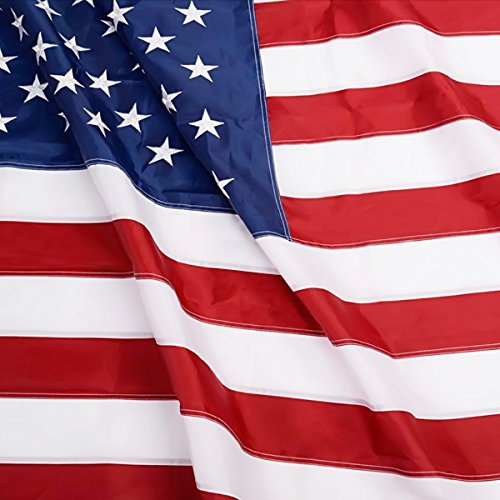 Anley EverStrong Series Amerikanische US-Flagge, 1,2 x 1,8 m, strapazierfähiges Nylon – bestickte Sterne und genähte Streifen – 4 Reihen mit Steppnähten – USA-Bannerflaggen mit Messingösen, 4 x 6 Ft