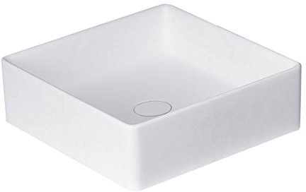 StoneArt Waschbecken Mineralguss Aufsatzwaschbecken Waschtisch Handwaschbecken Waschschale für Bad und GÄSTE WC LC110 40x40cm weiß matt