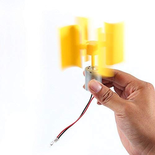 Éolienne Verticale Jouet – Delaman Kit Éolienne Miniature Moteur Générateur de Vent Turbine avec LED DIY Modèle d'Enseignement