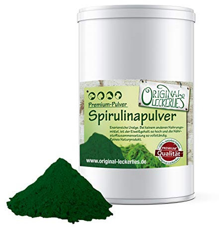 Original-Leckerlies: Spirulinapulver 250 g - Spirulina natürlicher Eiweiß- und Nährstofflieferant, Lebensmittelqualität, Naturprodukt für Hunde, barfen