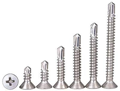 BOZONLI Schrauben Bohren, Endstückschrauben, Senkkopf Kreuzschlitz Selbstbohrend Selbstschneidende Metallschrauben für Blechbefestigung, M4.8×19mm,20 pcs