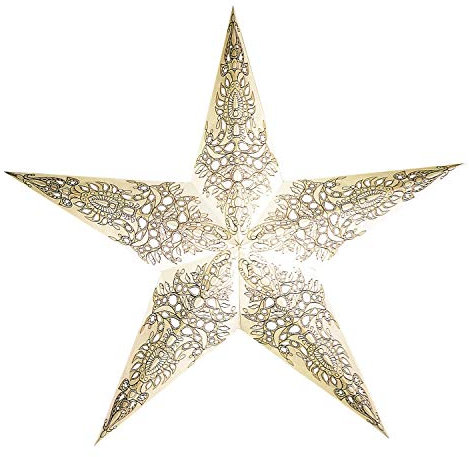 Papierstern Pax White zum Beleuchten und Aufhängen, Weihnachtsstern weiß mit 5 Zacken
