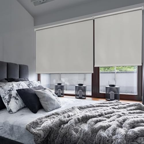 STOR PLANET | Tende Oscuranti per Interni, Tende a Rullo Per Finestra e Porta, Tende Soggiorno, Salotto, Camera da Letto, Cucina | Avorio, 180x180cm