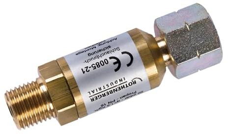 ROTHENBERGER Industrial SICHERHEITSDRUCKREGLER Schlauchbruchsicherung 50 mbar, Anschluss 2xG 1/4 L, 1,5kg/h, 1500003661