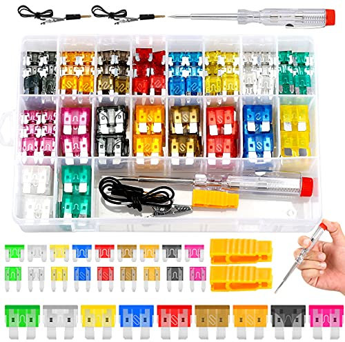 Fuse Assortment Kit,306pcs Car Boat Truck SUV Auto Automotive Assorted Replacement Blade Fuses Standard & Mini & Low Profile Mini-2A 5A 7.5A 10A 15A 20A 25A 30A 35A with Fuse Puller and Circuit Tester