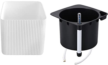 Selbstbewässernde Töpfe, Selbstbewässernde Töpfe für Zimmerpflanzen, Blumentopf mit Wasserstandsanzeige für Pflanzen, Grow Tracking Tool, Blumentopf mit Wasserstandsanzeige, Weiß