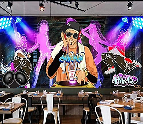 XLMING DJ de música 3D Decoración Fotomural sala Sala de estar Pared Pintado Papel tapiz no tejido-430cm×300cm