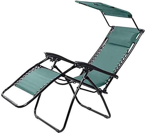 CAPXXIN Recliner Garden Sun Lounger, Foldable with Visor Round Tube Leisure Chair Beach Chair Household office Patio Beach Outdoor Camping Camping Relaxer Recliner Chairs needed