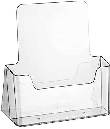 ogoPLUS 10 Stück DIN A4 Hochformat, Tisch-Prospekthalter Prospektständer/ Flyerständer/ Prospektbox glasklar, leichte Neigung für optimales Blickfeld