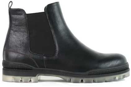 CHATTAWAK FEMME 12PALERMONOIR40 BOOT COURTE CUIR SEMELLE TRANSLUCIDE, NOIR 40