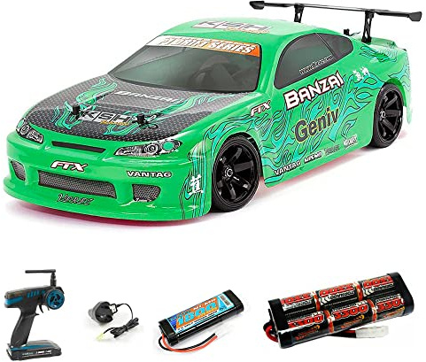 FTX Banzai RC Green Drift Car Radio/Remote Controlled Car Bundle w/Battery