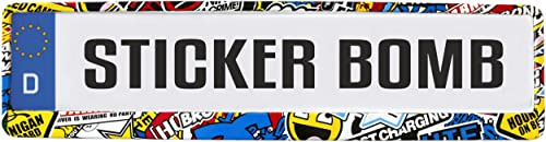 Hermann Schütz Design-Kennzeichenrahmen Sticker-Bomb Kennzeichenhalterung