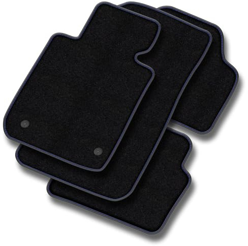 MatsMore Autoteppiche Automatten Velours Fussmatten passt für BMW 3er E30 1982-1994 - Premium, Leder, Blau fußmatten Auto - Erleben Sie neuen Fahrkomfort mit einem Velours- Auto fußmatten Satz für I