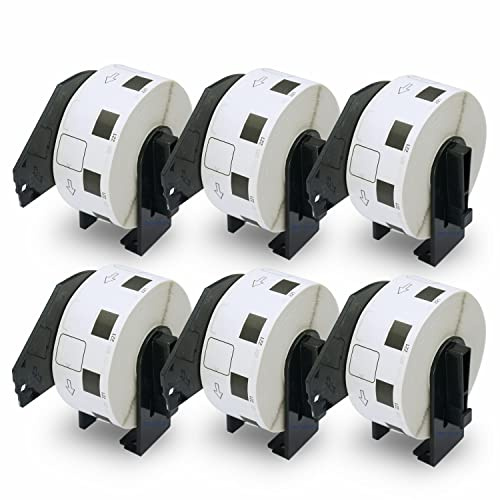 BETCKEY - 6 Rollen DK-11221 Quadratische QR Code Etiketten Kompatibel mit Brother, 23mm x 23mm, 6000 Etiketten, Ablösbar für Brother QL Etikettendrucker