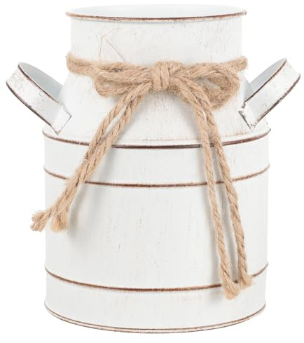 Galvanized Metal Flower Bucket with Handle - Rustic 6-Inch Metal Bucket Planter for Home Decoration, Ideal for Christmas Decor and Gift Giving