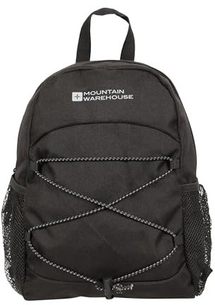 Mountain Warehouse Walklet 6L Rucksack - Reflective Details Casual Daypacks, Bottle Pockets Backpack, Bungee Cords Bag, Shoulder Straps - Best for Picnics, Outdoors Jet Black