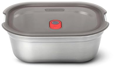 BLACK + BLUM Edelstahl Lunchbox, Mikrowellengeeignet, 900 ml | Auslaufsicher & Luftdicht, Robust & Wiederverwendbar, Edelstahl Lunchbox, Stapelbar, Für Lunch & Meal Prep