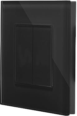 Luxus-Time doppel Blindabdeckung im einfachen Glasrahmen in schwarz Blinddose Blindblende versachlusskappe Steckdose Unterputz einbau 1/2 Module leere Blende