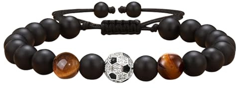 Sternstunde Jungen Fussball Armband - Kinder Geschenk Jungenschmuck Fußball für Jungs 8-12 Jahre (Zirkon-Fußball)