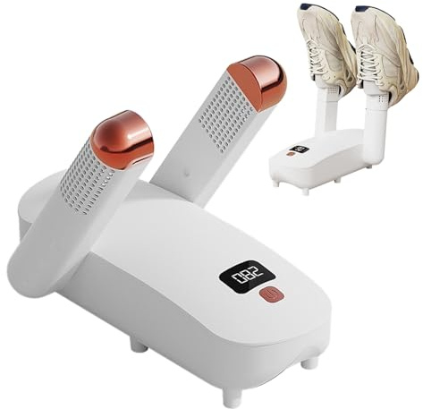 Teksome Sèche-Chaussures électrique,Sèche-Chaussures et désodorisant | Sèche-Chaussures à séchage Rapide, avec minuterie Intelligente Ignifuge, Support réglable pour Bottes, Gants et Chaussures de